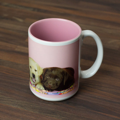 15oz ceramic mug- Labradors with Crayons