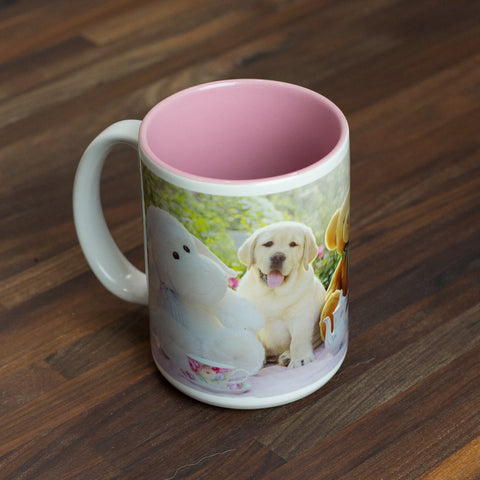15oz ceramic mug- Labrador Tea Party